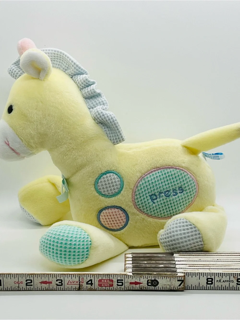 Eden Yellow Giraffe Musical Crib Toy Floppy Plush Lovey 8” Newborn Baby Nursery